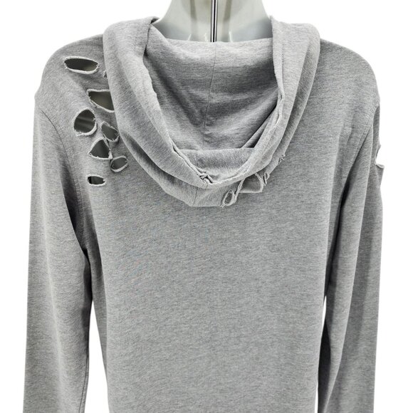 Jordan Craig Mens XL Hoodie JC LE Shredded Pullover Heather Gray Raw Hem - Picture 4 of 8